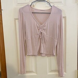 Elegant V-Neck Ruched Crop Top